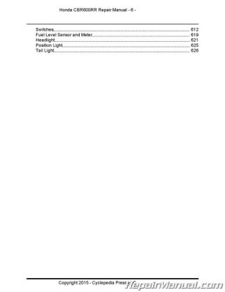 Honda CBR600RR Cyclepedia Printed Motorcycle Service Manual 2003-2006