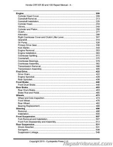 Honda CRF80F CRF100F XR80R XR100R Service Manual