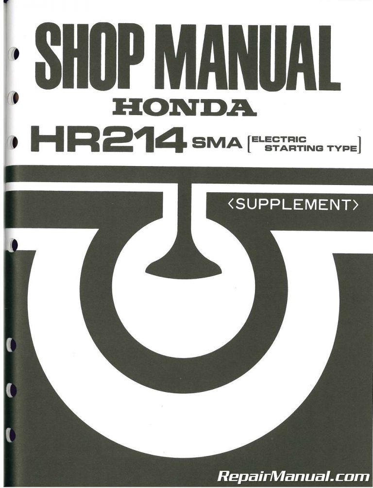 Honda HR194 HR214 HRA194 And HRA214 Lawn Mower Shop Manual
