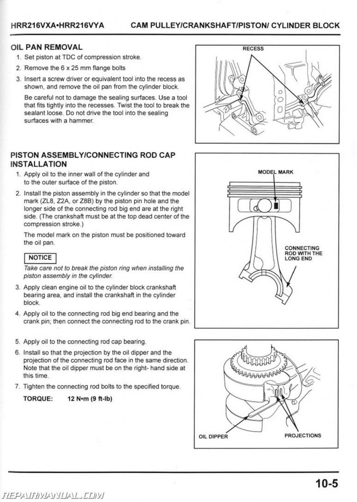 Honda HRR216VXA HRR216VYA Service Manual