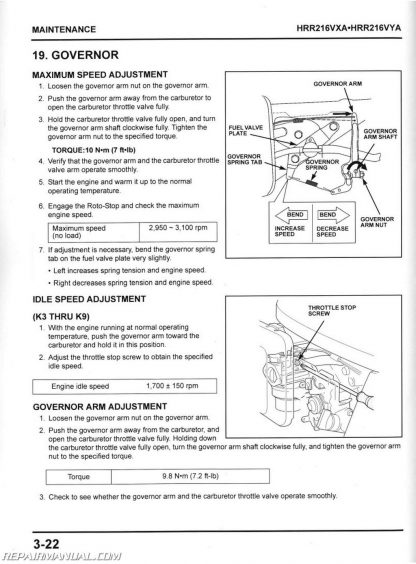 Honda HRR216VXA HRR216VYA Service Manual