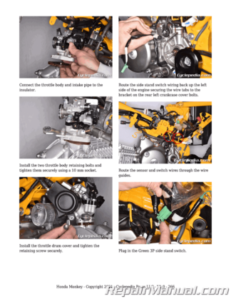 Honda Monkey 125 Service Manual - Cyclepedia Printed