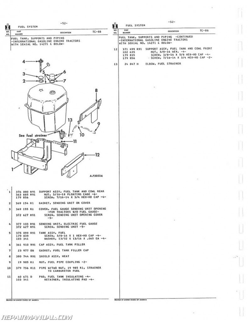 International Harvester 504 2504 Gas LP And Dsl Parts Manual