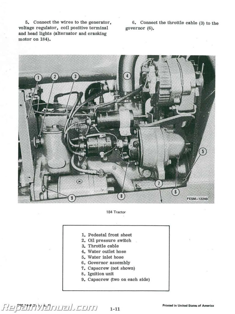 International Harvester Cub 154 184 185 Loboy Tractor Service Manual