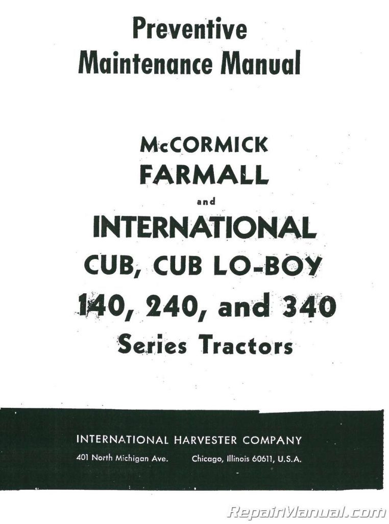 Farmall Cub Operators Manual