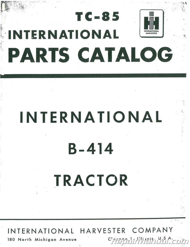 International Harvester Farmall B-414 Parts Manual