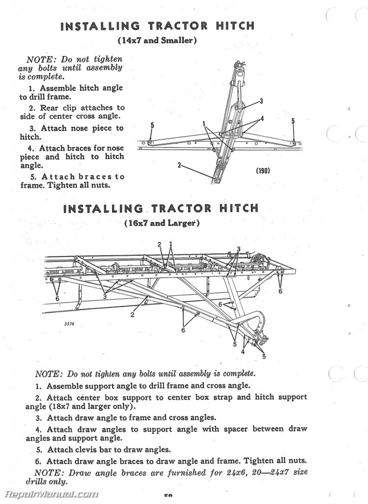 John Deere Van Brunt Model B Grain Drill Operators Manual & Parts Manual