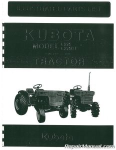 Kubota L225 L225DT Deisel Parts Manual