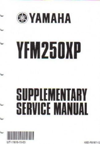 Official 2002 Yamaha YFM250XP Factory Service Manual Supplement