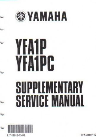 Official 2002-2004 Yamaha YFA1P Factory Service Manual Supplement