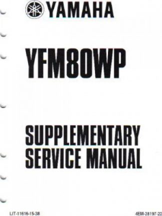 Used Official 2002 Yamaha YFM80WP Factory Service Manual Supplement