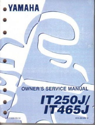 Official 1982 Yamaha IT250 Motorcycle Factory Service Manual