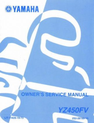 Official 2006 Yamaha YZ450FV Motorcycle Factory Owners Service Manual