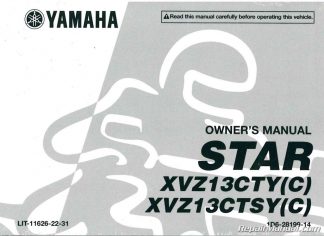 2009 Yamaha XVZ13 RoyalStar Tour Deluxe Owners Manual