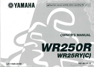 2009 Yamaha WR250R Motorcycle Owners Manual