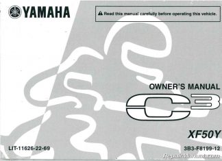 2009 Yamaha C3 Scooter XF50Y Owners Manual