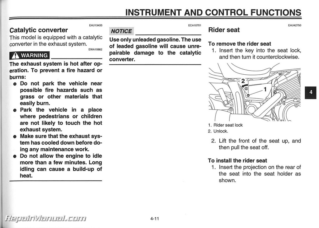 Official Yamaha Xvs950 Service Manual