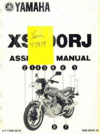 Used Official 1982 Yamaha XS400RJ Seca Assembly Manual