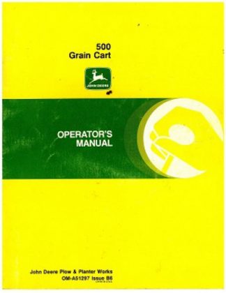 Used John Deere 500 Grain Cart Operators Manual