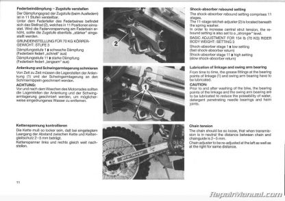 1986 KTM 125 GS MX MXC Owners Repair Manual