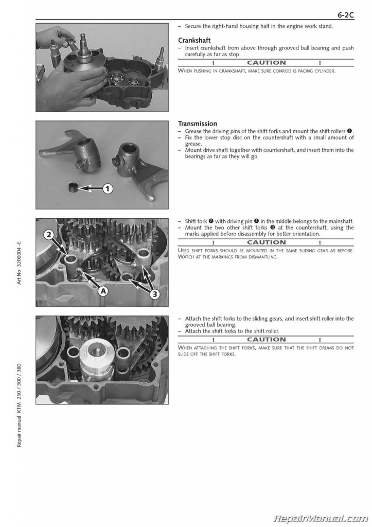 1999 2003 KTM 250-380 SX MXC EXC 2-stroke Motorcycle Engine Manual