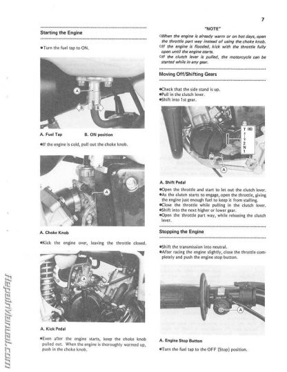 1985 Kawasaki KX60 Motorcycle Owners Service Manual