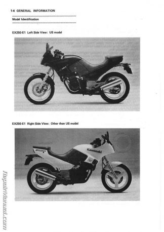 1986-1987 Kawasaki EX250 Ninja EL250 Motorcycle Eliminator Service Manual