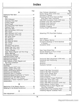 John Deere 1217 1219 Mower Conditioners Operators Manual