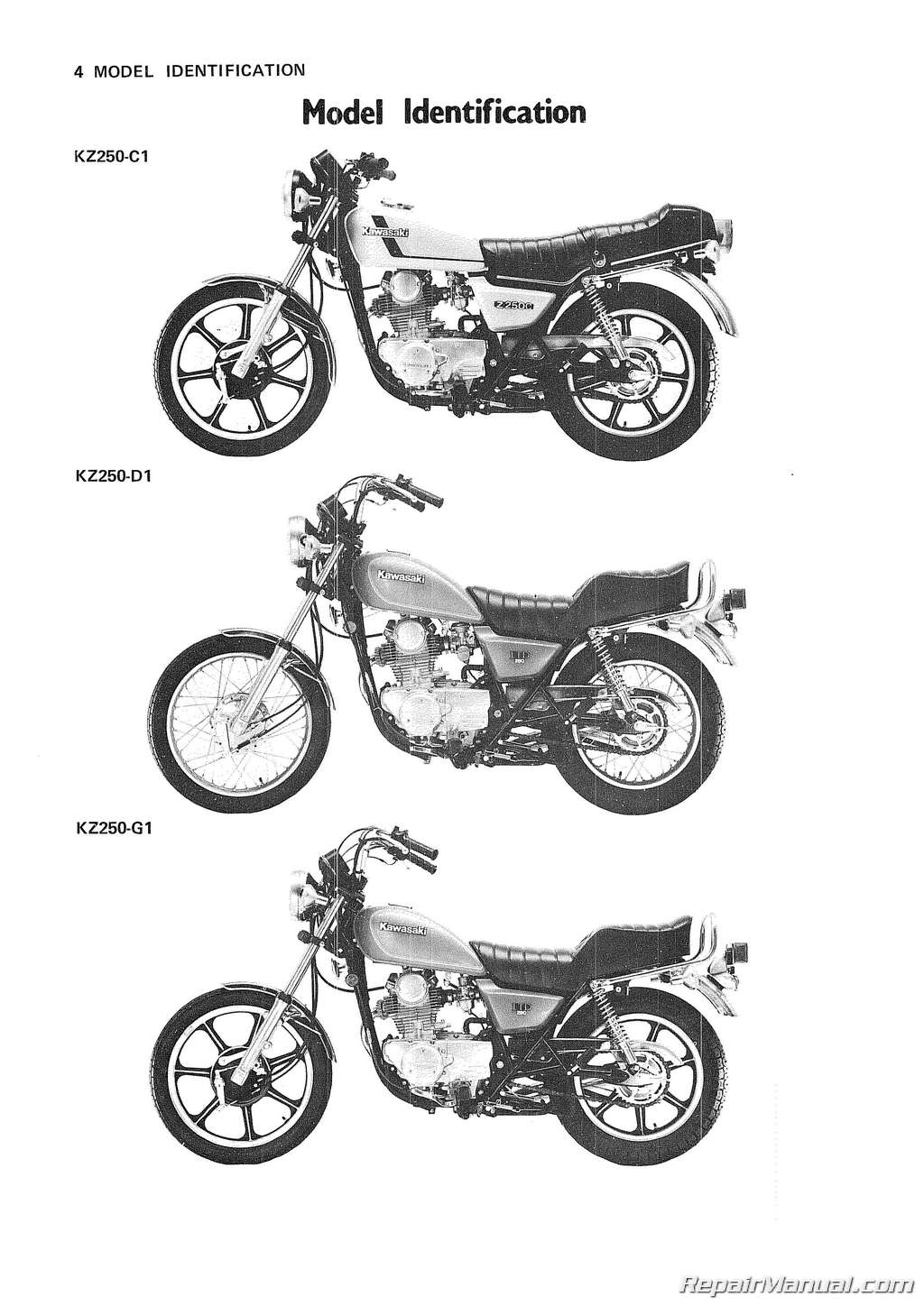 Compose Overtræder couscous 1980-1983 Kawasaki KZ250 Motorcycle Repair Service Manual