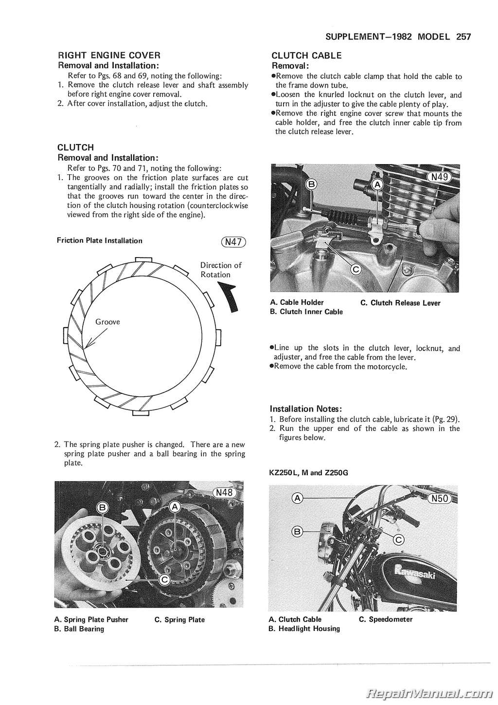 Compose Overtræder couscous 1980-1983 Kawasaki KZ250 Motorcycle Repair Service Manual