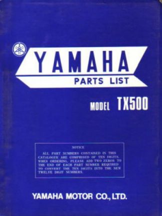 Official 1974 Yamaha TX500A Factory Parts Manual