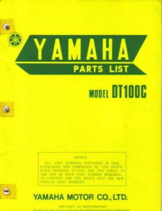 Used Official 1976 Yamaha DT100C Parts List Factory Parts Manual