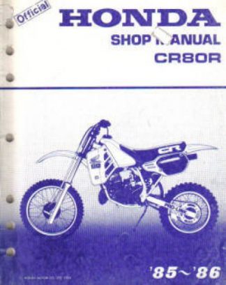 Used Official Honda CR80R 1985-1986 Factory Service Manual