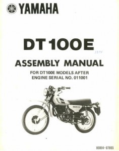 1978 Yamaha DT100E Assembly Manual