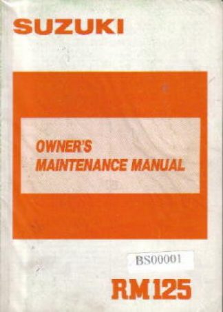 Official 1988 Suzuki RM125J Factory Owners Maintenance Manual