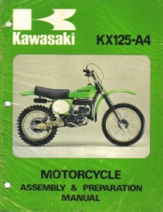 Used Official 1978 Kawasaki KX125A4 Motorcycle Assembly Preparation Manual