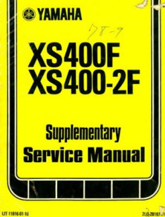 1978-1979 Yamaha XS400F Factory Service Manual Supplement