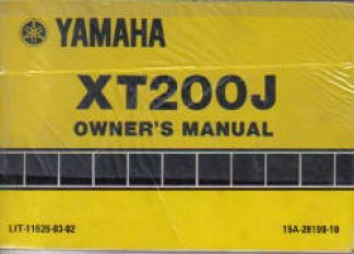 Used Official 1982 Yamaha XT200J Factory Owners Manual