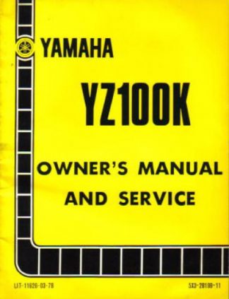 Used Official 1983 Yamaha YZ100K Factory Service Manual