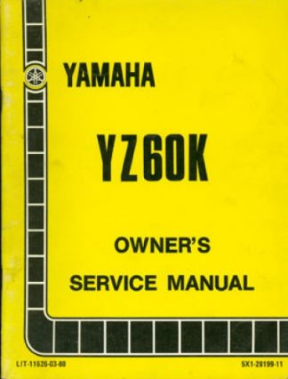 Used 1983 Yamaha YZ60K Factory Owners Service Manual