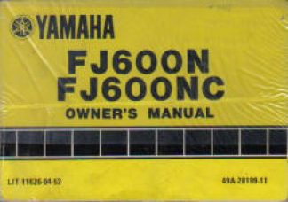 Used Official 1985 Yamaha FJ600N NC Factory Owners Manual