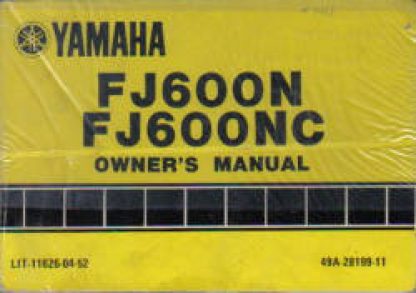 Used Official 1985 Yamaha FJ600N NC Factory Owners Manual