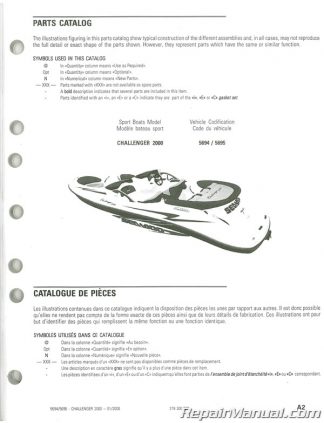 Used 2000 Sea-Doo Challenger 2000 Parts Catalog