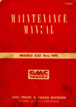 GMC Trucks Maintenance Manual 1954 Used