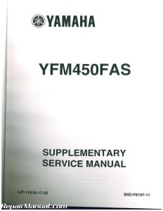 2003-2006 Yamaha Kodiak 450 4WD 2007-2014 Grizzly 450 4WD Service Manual