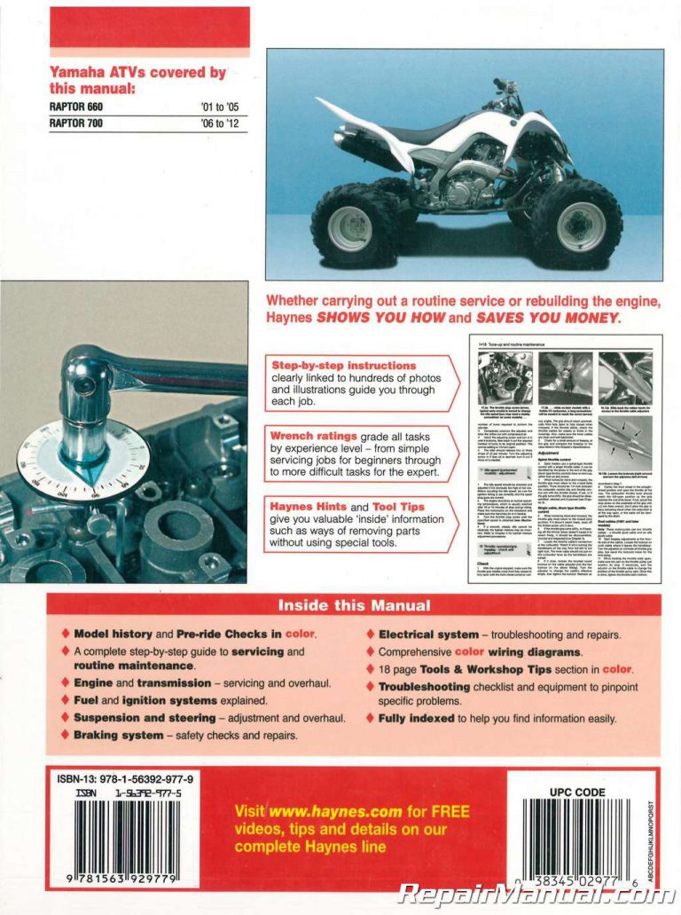 Yamaha Raptor 660 Service Manual Pdf