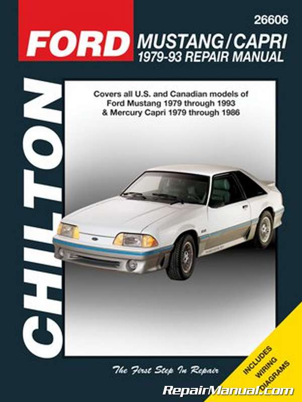 1989 93 Car care chiltons ford manual mustang repair total #8