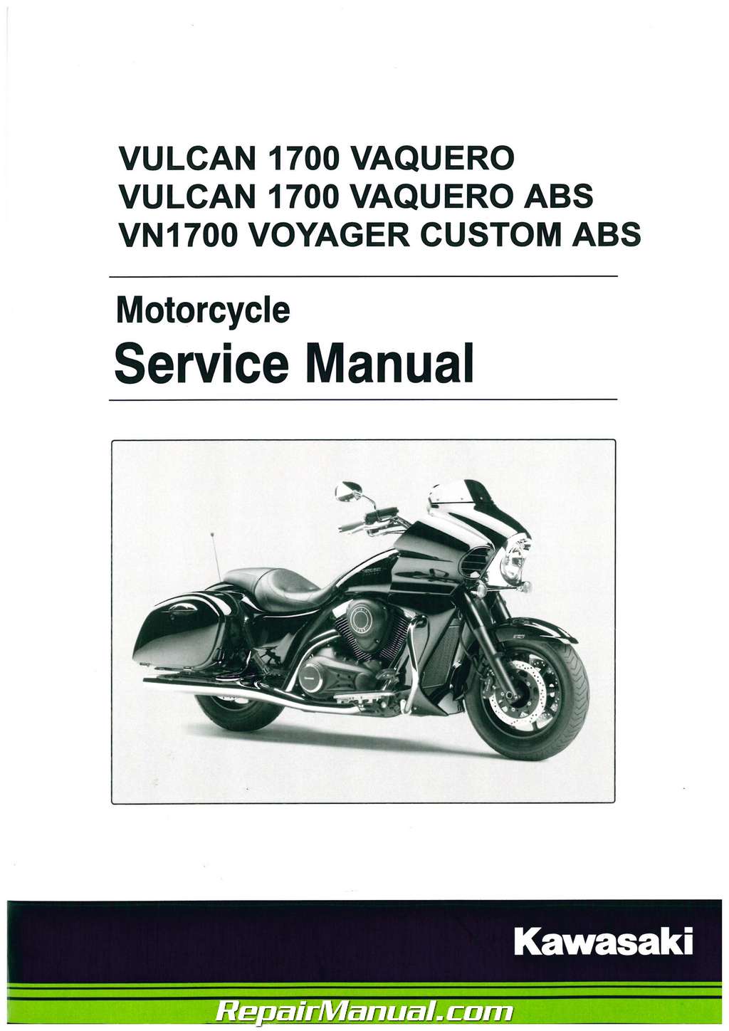 Rå Forge af 2011-2020 Kawasaki VN1700 Vulcan 1700 Vaquero Motorcycle Service Manual