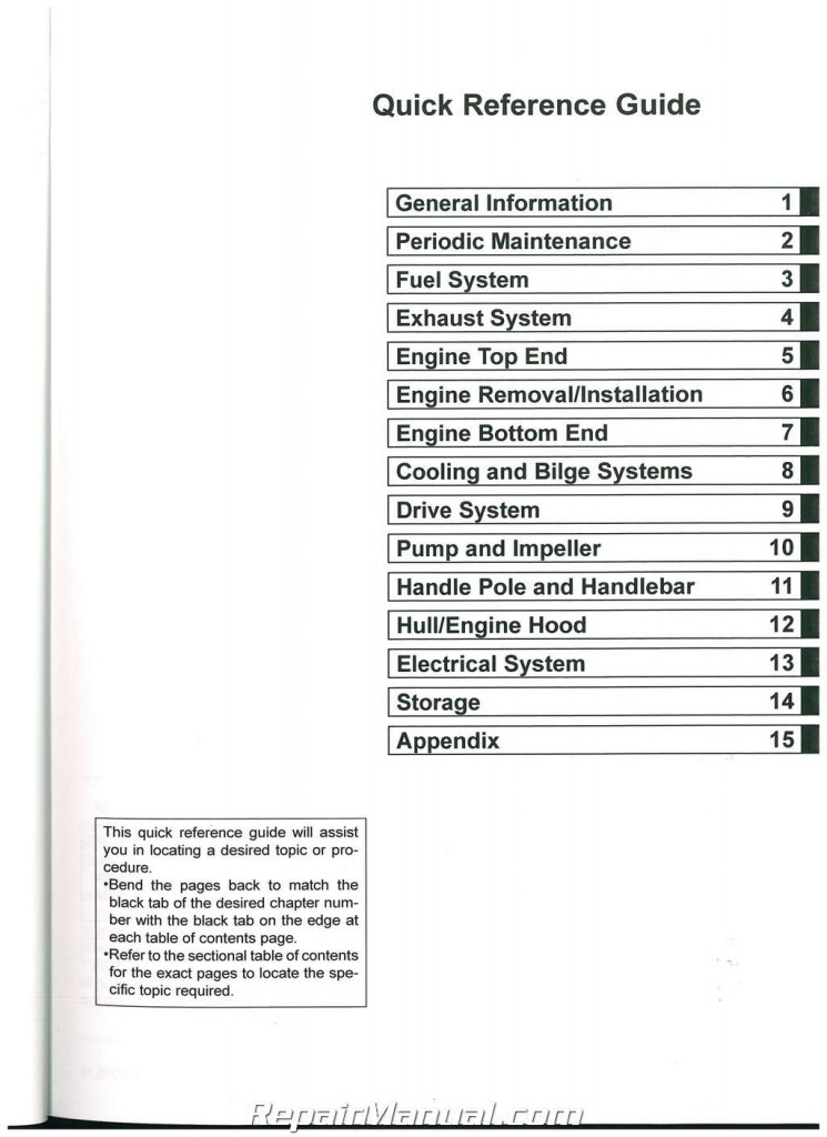 2003-2009 Kawasaki JS800A Jet Ski 800 SX-R Service Manual