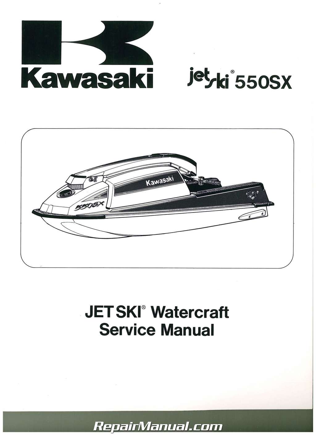 1990-1993 Kawasaki JET SKI JS550-B Factory Service Manual kawasaki js550 wiring diagram 